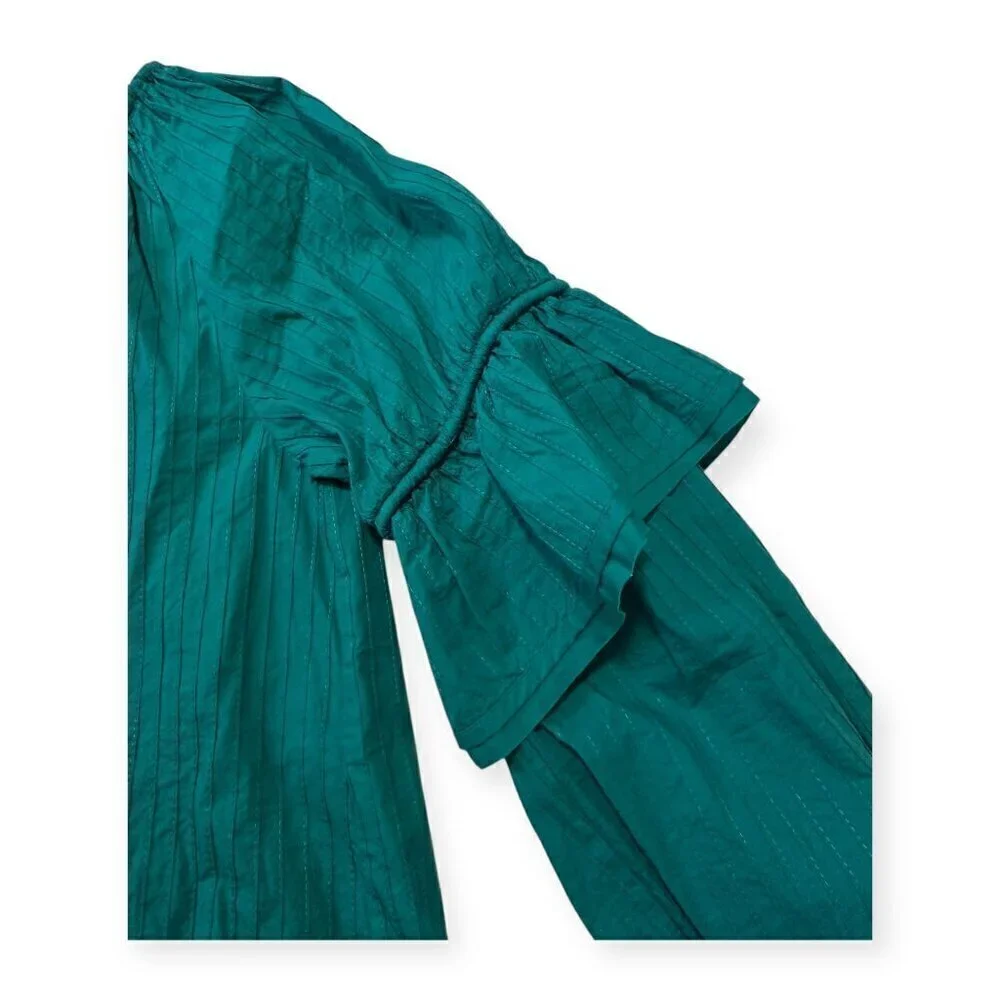 Ulla Johnson Concetta Cotton Blouse, Size 2, Color Verdigris, puff sleeves, NWT